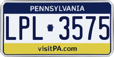 PA license plate LPL3575