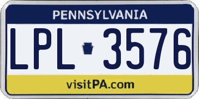PA license plate LPL3576
