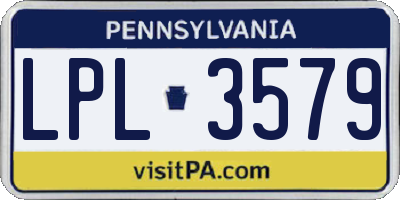 PA license plate LPL3579