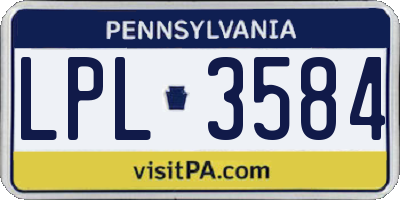PA license plate LPL3584