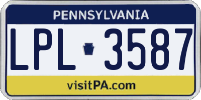 PA license plate LPL3587