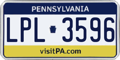 PA license plate LPL3596