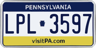 PA license plate LPL3597