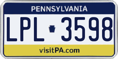 PA license plate LPL3598