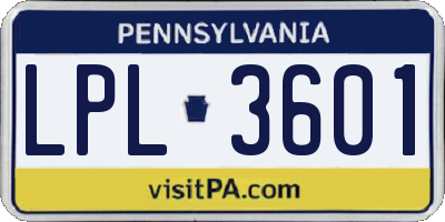 PA license plate LPL3601