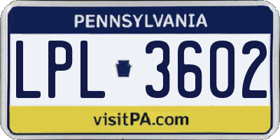 PA license plate LPL3602