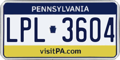 PA license plate LPL3604