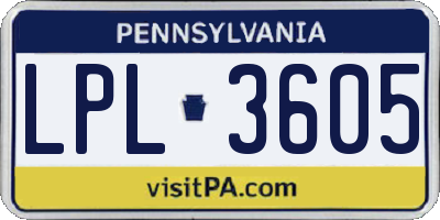 PA license plate LPL3605