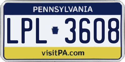 PA license plate LPL3608