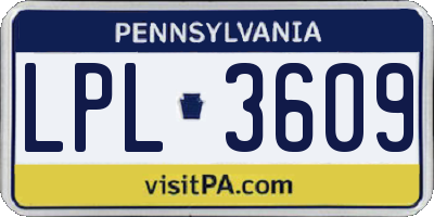 PA license plate LPL3609