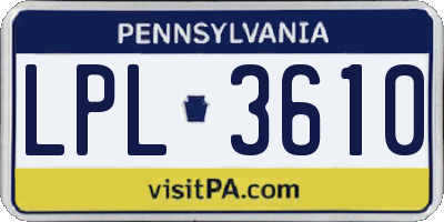 PA license plate LPL3610