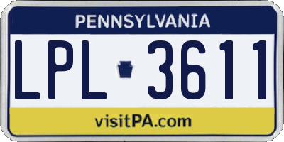 PA license plate LPL3611