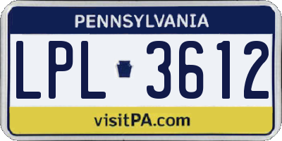 PA license plate LPL3612