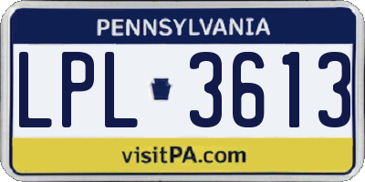 PA license plate LPL3613