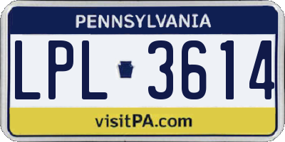 PA license plate LPL3614
