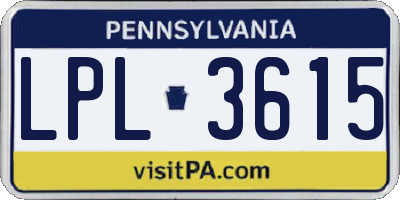 PA license plate LPL3615