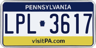 PA license plate LPL3617