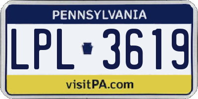 PA license plate LPL3619