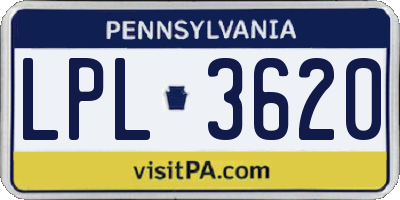 PA license plate LPL3620