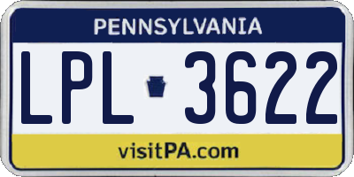 PA license plate LPL3622