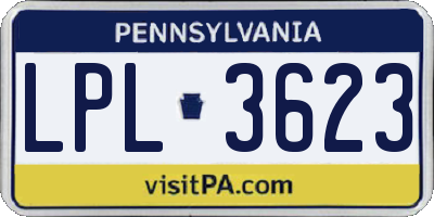 PA license plate LPL3623
