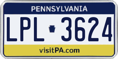 PA license plate LPL3624