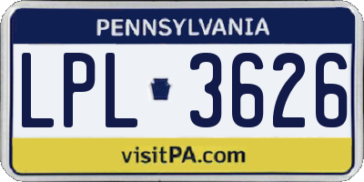 PA license plate LPL3626