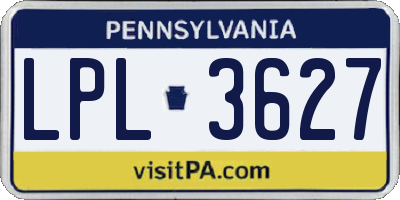 PA license plate LPL3627