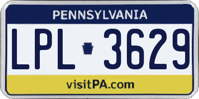 PA license plate LPL3629