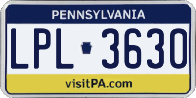 PA license plate LPL3630