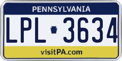 PA license plate LPL3634