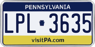 PA license plate LPL3635