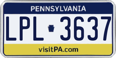 PA license plate LPL3637