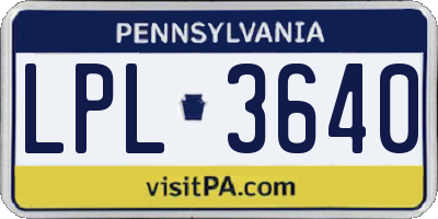 PA license plate LPL3640