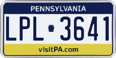 PA license plate LPL3641