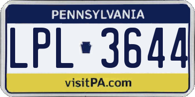 PA license plate LPL3644
