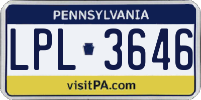 PA license plate LPL3646