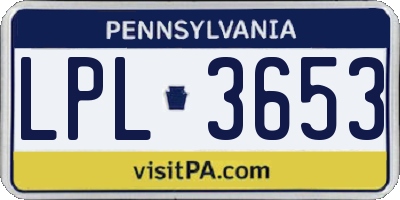 PA license plate LPL3653