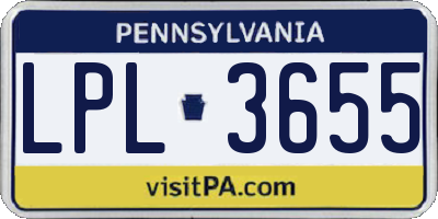 PA license plate LPL3655