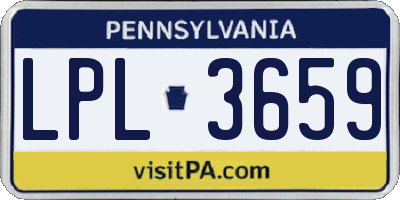 PA license plate LPL3659