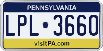 PA license plate LPL3660