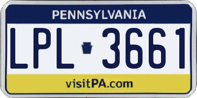 PA license plate LPL3661