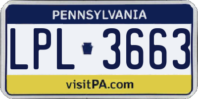 PA license plate LPL3663