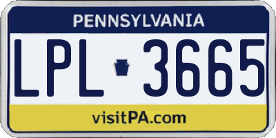 PA license plate LPL3665