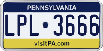 PA license plate LPL3666