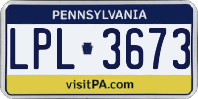 PA license plate LPL3673