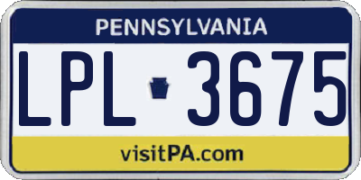 PA license plate LPL3675
