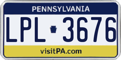 PA license plate LPL3676