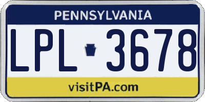 PA license plate LPL3678