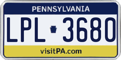 PA license plate LPL3680